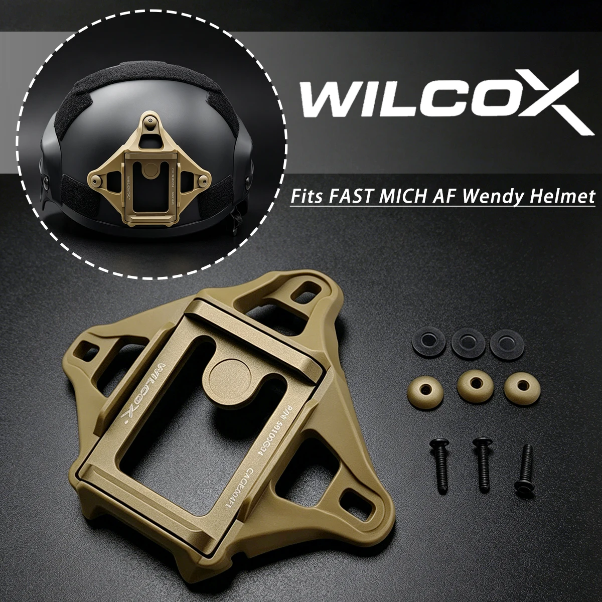 Wilcox Helmet Vas Shroud Three-Hole NVG Mount Adapter For FAST MICH AF Wendy Helmet L4 G24 L4G24 Mount Plastic And CNC Aluminum