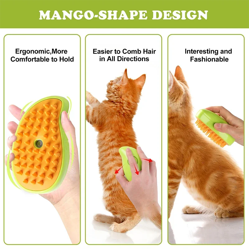 Cat Hair Removal Combs Steam Brush Steamy Dog Brush Electric Spray Cat Hair Brushes for Massage Pet Grooming Comb