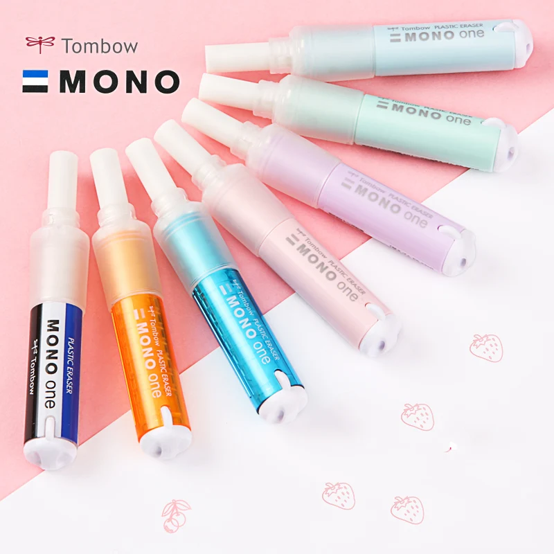 일본 Tombow Mono One 고무 립스틱 한정판 연필 지우개, 창의적인 문구, 어린이 지우개 EH-SSM 
