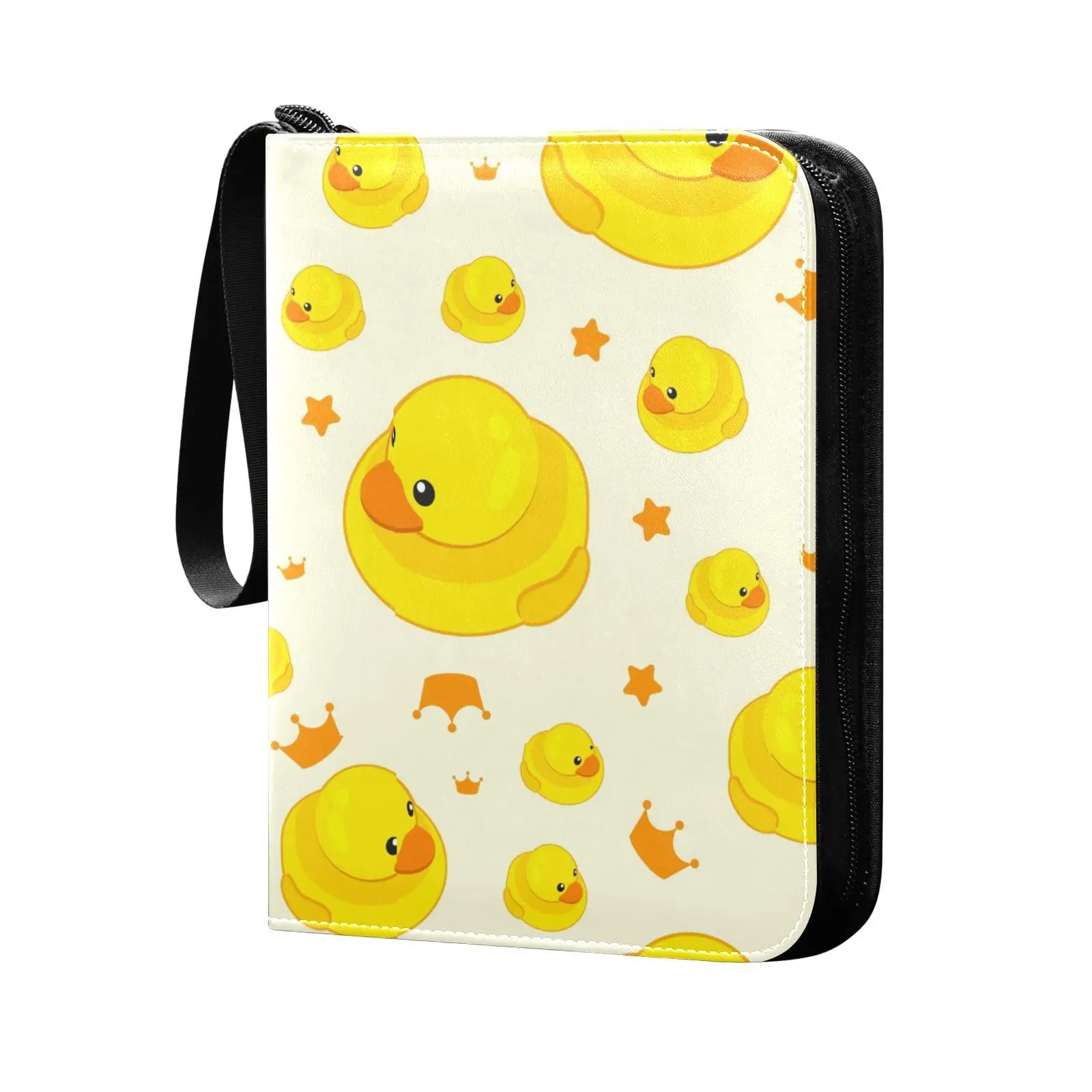 

Yellow Rubber Duck 4 Pocket Card Binder, 400 Double Sided Pocket Album for Sport Game Cards, Unique Card Collection Storage