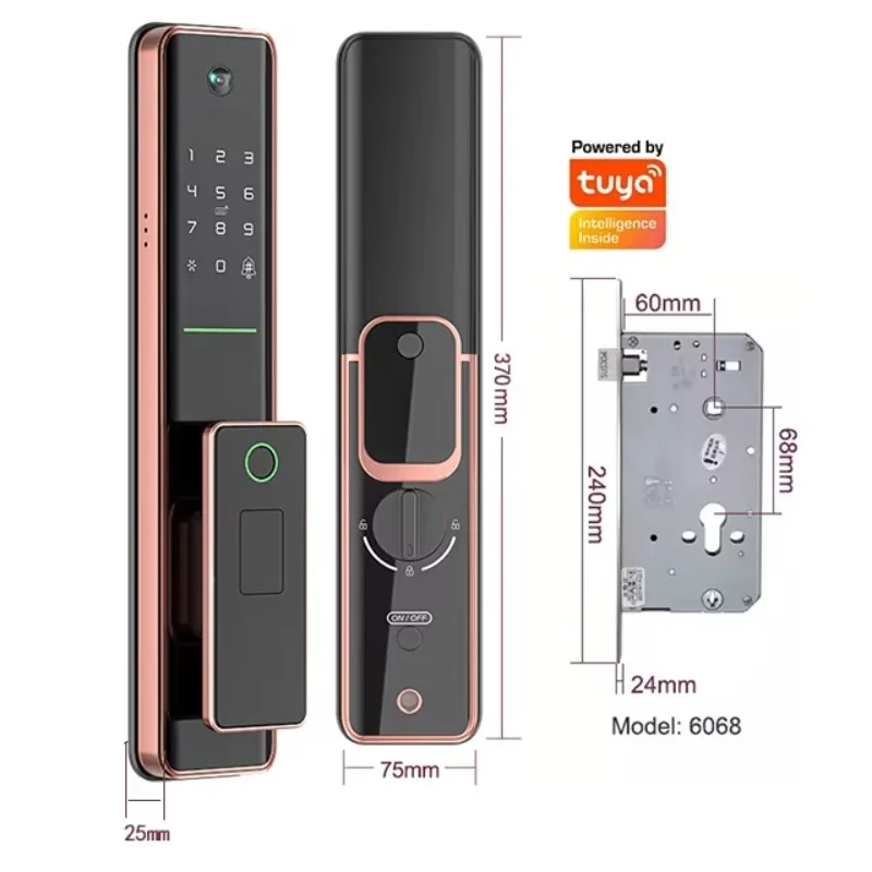 Push Pull Smart Door Locks for Home Tuya Wifi Keyless Camera Smart Door Lock