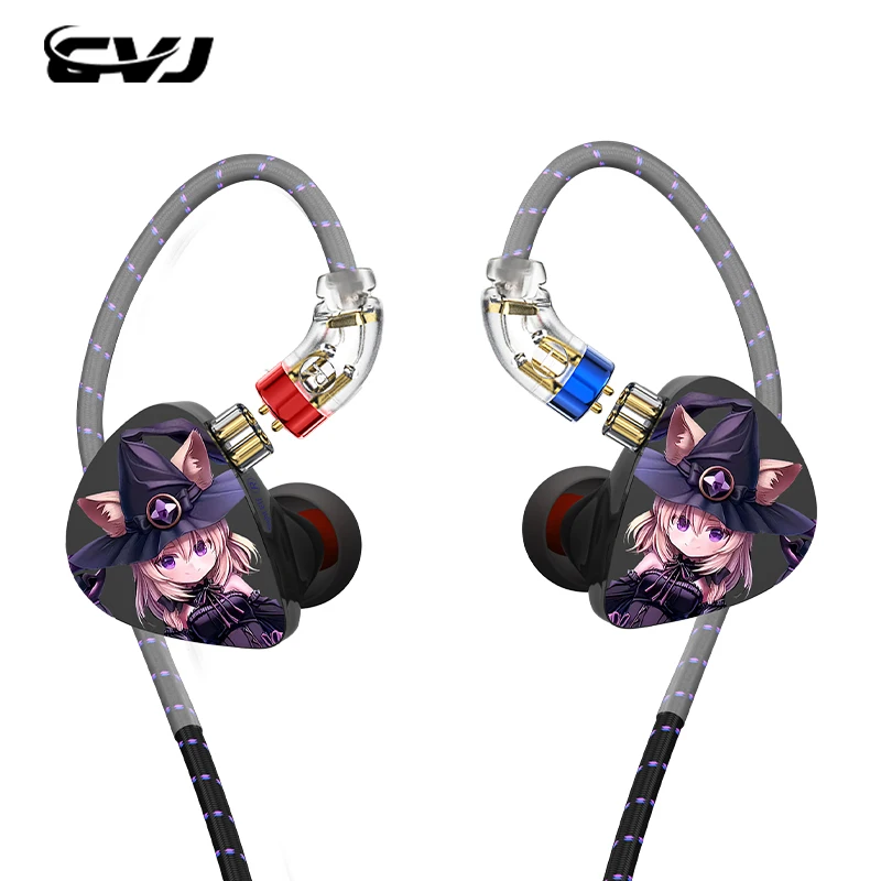 CVJ Nightelf in ear earphones Dual-channel three-unit 3.5mm metal plug earphone with silver-plated wire rod