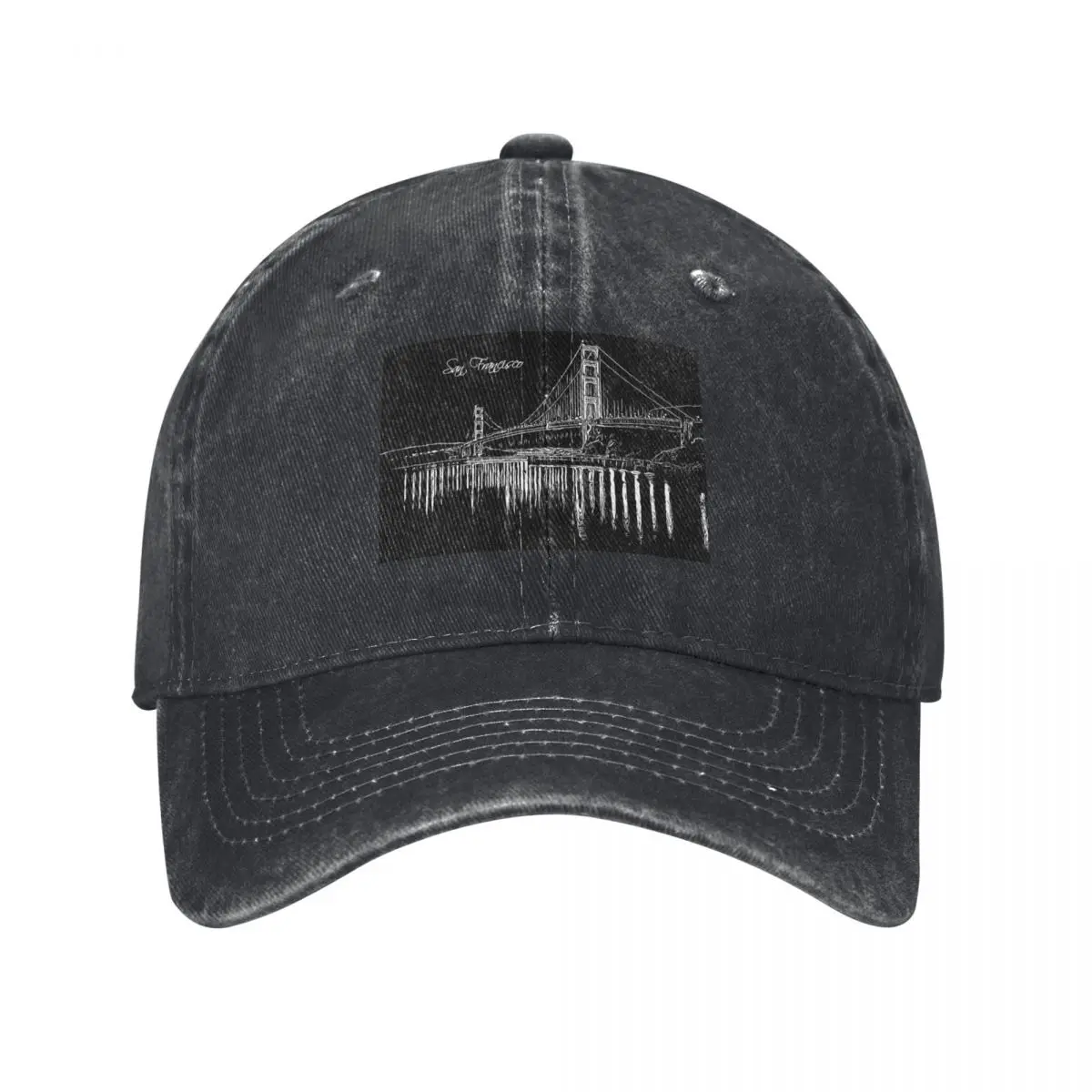 

Golden Gate Bridge San Francisco Black and White Baseball Cap birthday Military Cap Man Men's Luxury Women's