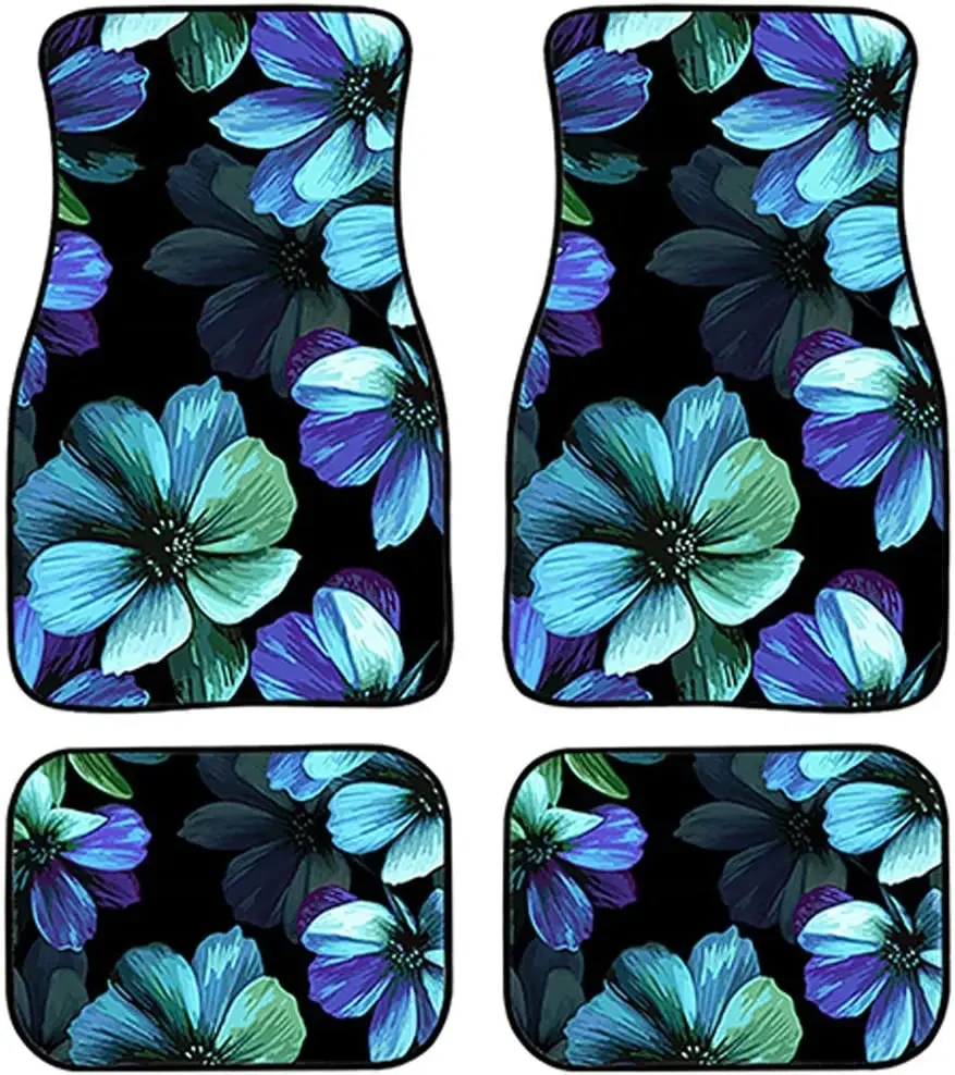 

Universal Fit Car Floor Mats 4 Piece Set Interior Accessories Dirt Resistant Printed Front/Rear Car Carpet