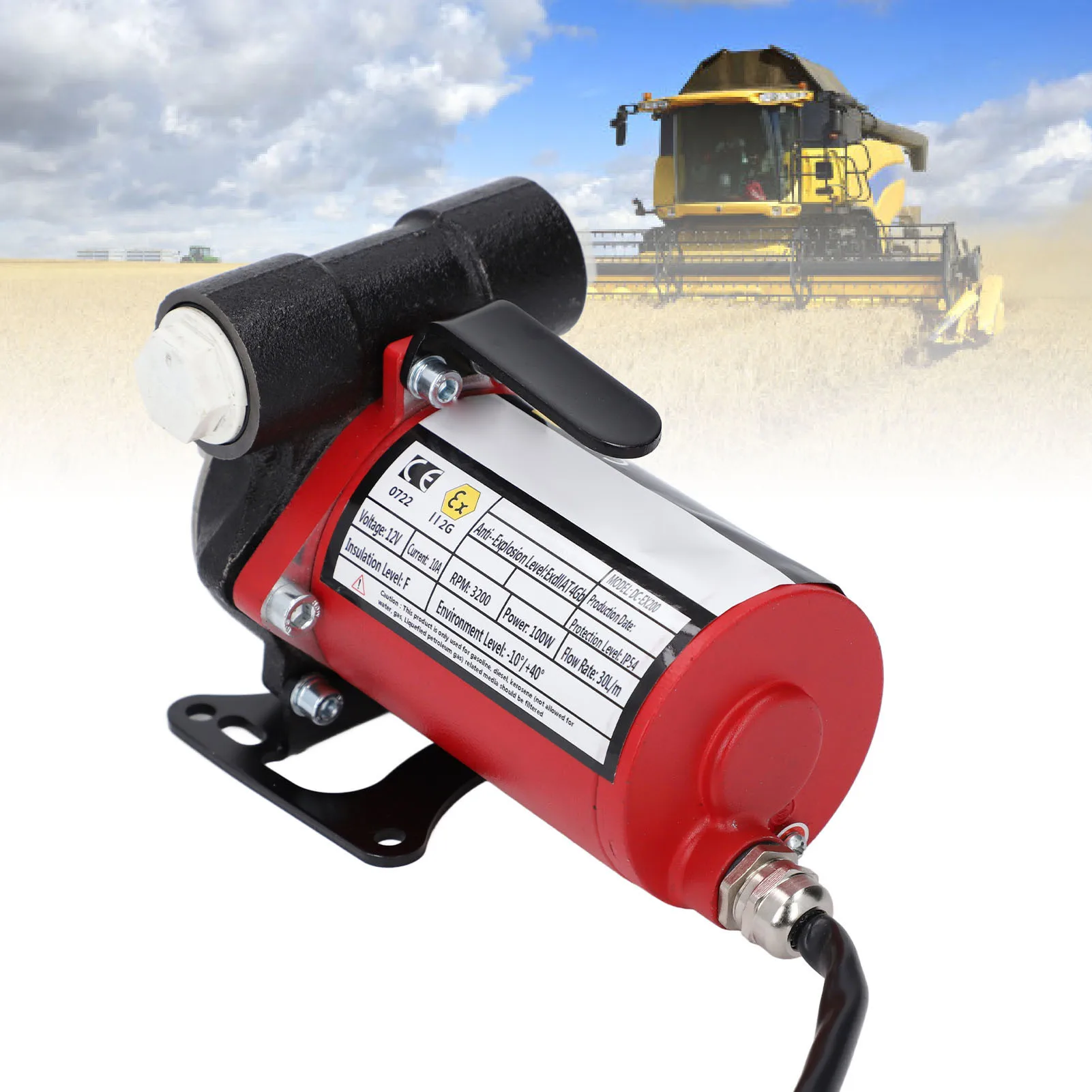 Топливный насос, 12 В, бензиновый насос, взрывозащищенный, тихий самовсасывающий насос для перекачки масла с дизельным керосином