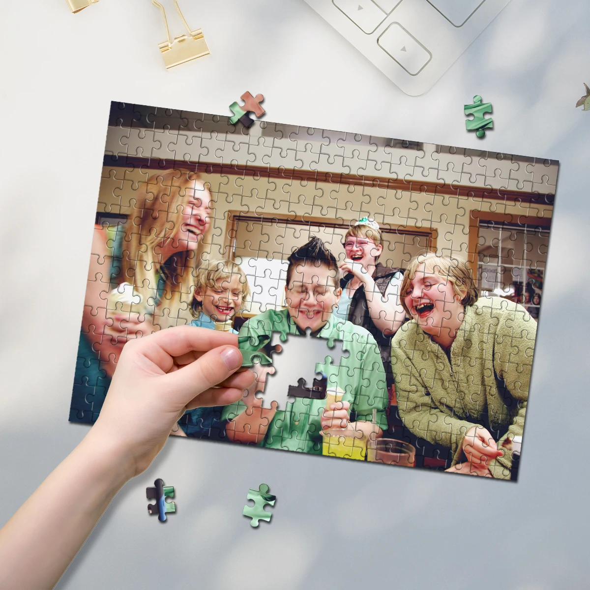 Rompecabezas de fotos personalizado, 35/300/500/1042 Uds., reunión familiar para él, sus familiares, amigos, niños para cumpleaños