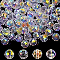 6 8 10 12 14mm 96Faceted Ball Crystal Glass Loose Spacer Round Beads Crafts For DIY Making Bracelets Necklace Jewelry Accessory