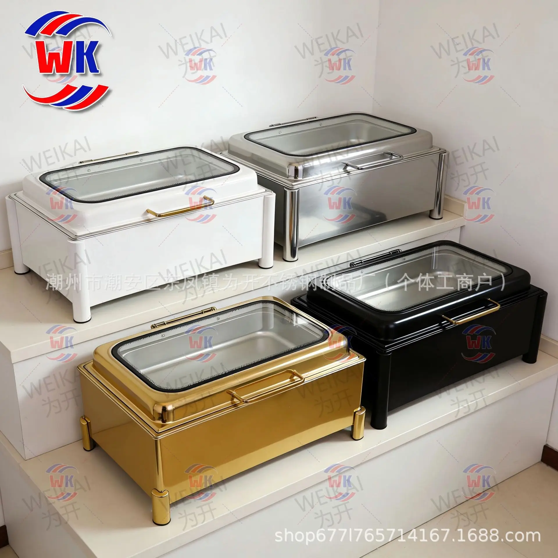 2026 New Stainless Steel Hydraulic Chafing Dish, Rectangular Large Glass Visible Electric Buffet Warmer