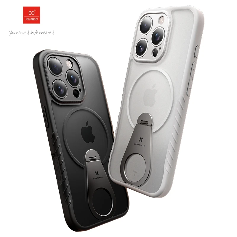

Магнитный чехол Xundd для iPhone 17 Pro 16 Pro Max iPhone 15 Pro с 360° ° Противоударный корпус с вращающейся подставкой Пятностойкий чехол