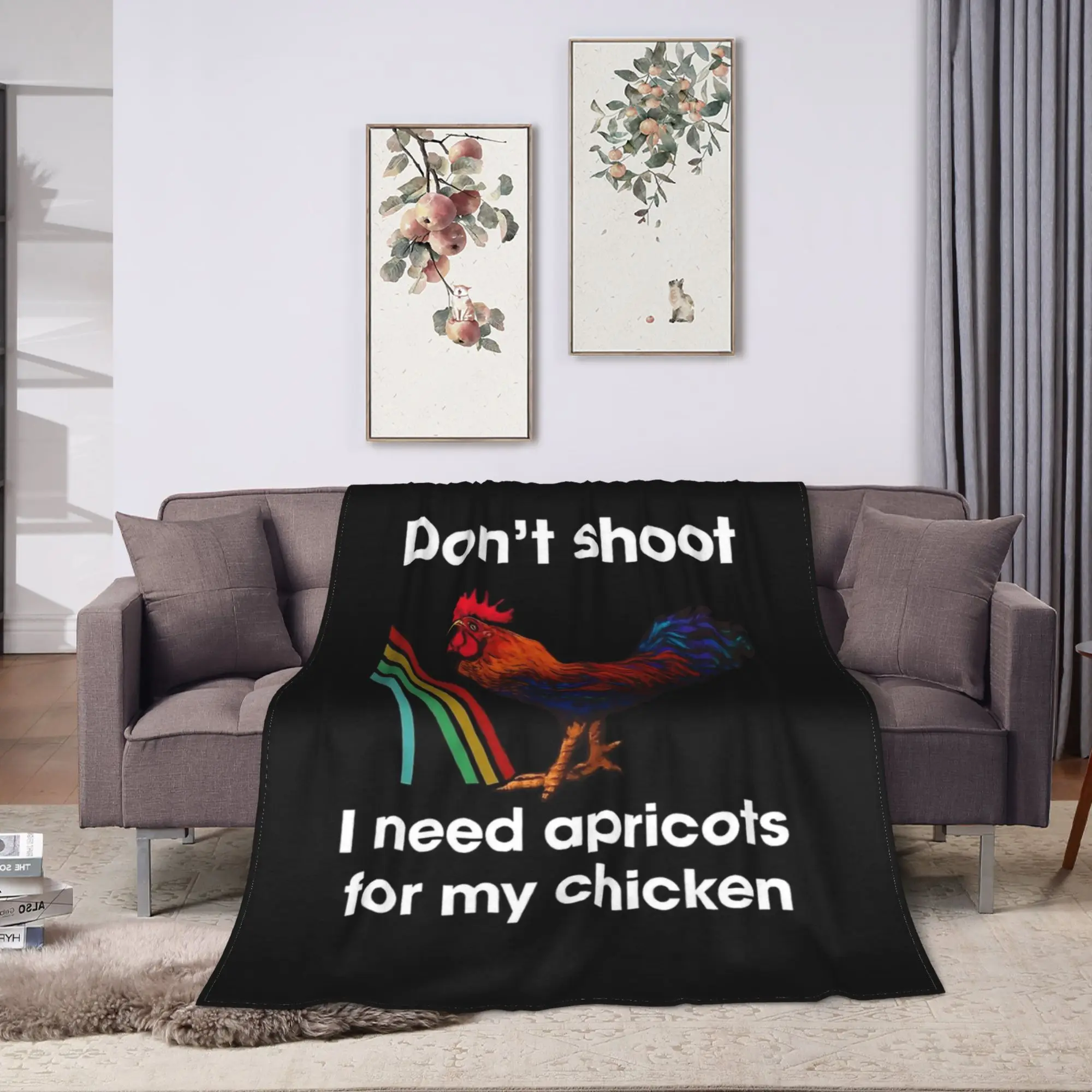 Dont Shoot I Need Apricots for My Chicken Arc Raiders Blanket  For Girls Boys Bedroom Flannel Bedspread Bed Cover