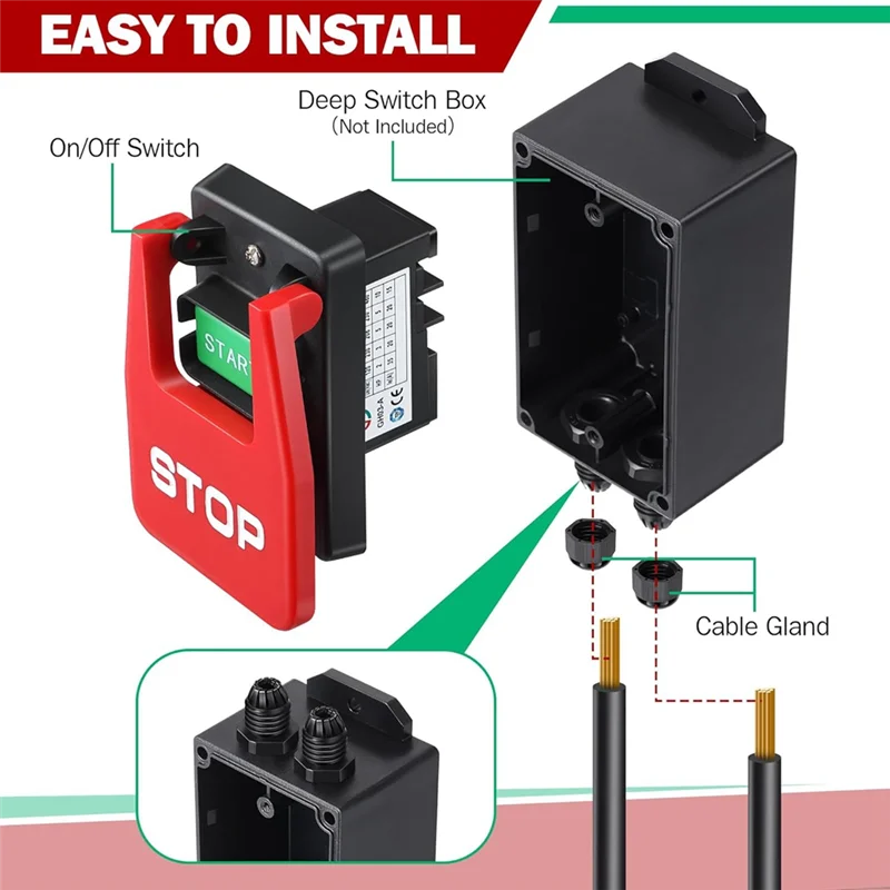 

AB66-высокая видимость 110/220 В однофазный предохранительный выключатель питания со знаком остановки для настольной пилы