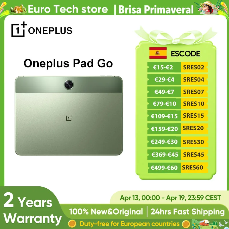 Oneplus Pad Go 8+128G, Autonomie longue dur�e, 8000mAh, LTE, �cran 2.4K 28.85cm de pointe pour la protection des yeux, Dolby Atmos, Haut-parleurs quadruples