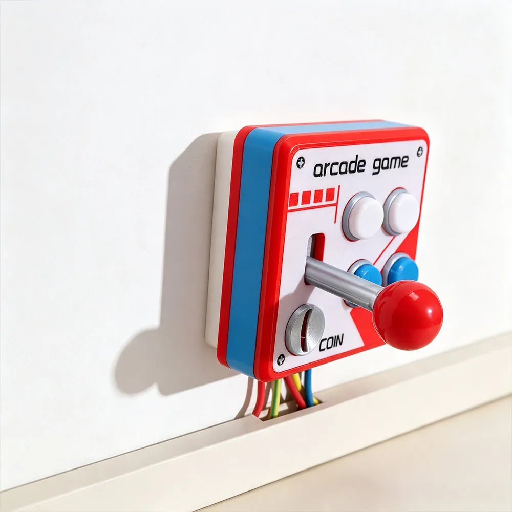 Creative Light Switch Guard Covers 3D Printed Self-Adhesive Joystick Switch Stickers Waterproof Retro Arcade Games