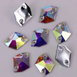 11x14mm, 16x20mm, 21x26mm Crystal AB #3265 Cosmic Resin Sew On Stones