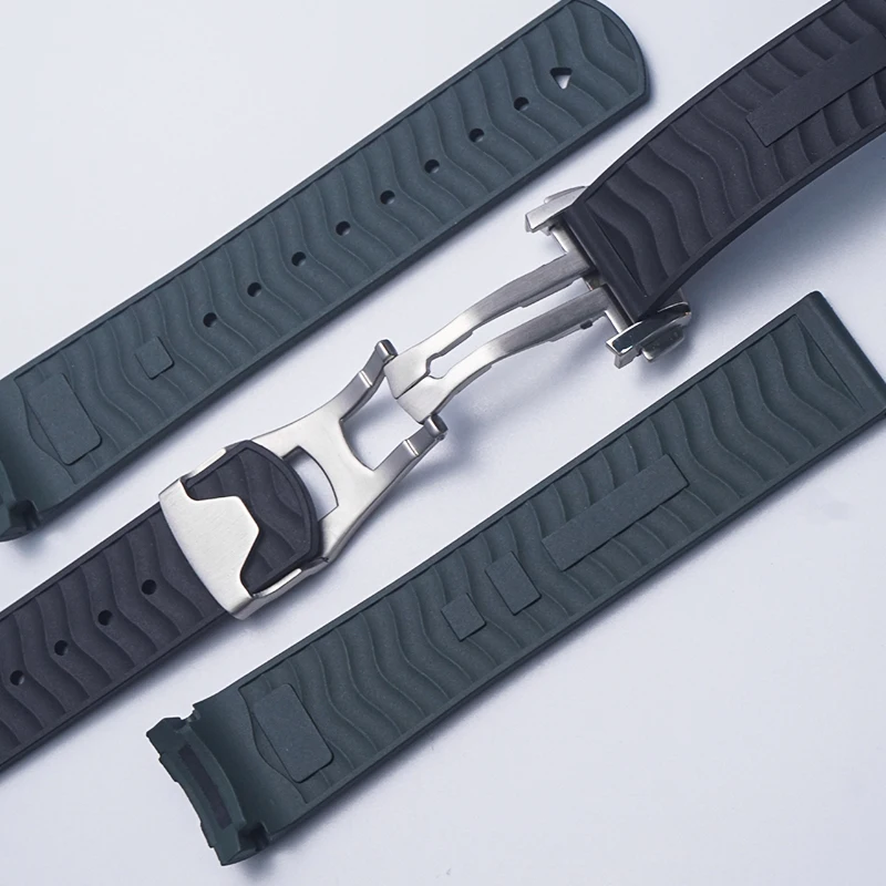 Cinturino per orologio in gomma fluoroelastomero FKM morbido di lusso 20mm Nuovo cinturino Omega Seamaster per uomo donna Accessori per braccialetti impermeabili