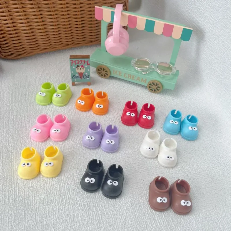 LABUBU-zapatos para muñecas de 1 a 3a generación, accesorios, bonitos y juguetones, ojos pequeños pintados a mano, zapatos coloridos, Botas de lluvia mixtas, 15/17cm