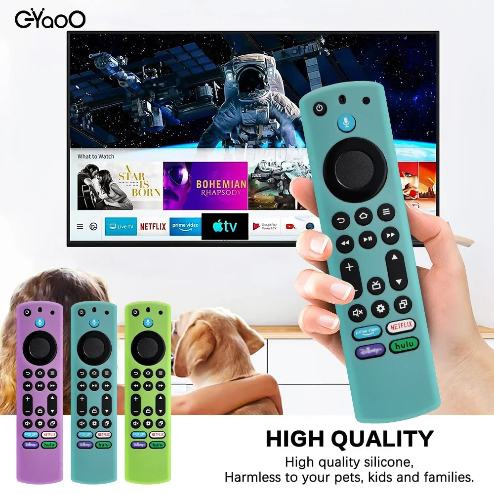 Housse de télécommande en Silicone pour Fire TV Stick 4K Max 2e génération Fire TV Omni Series, avec lanière qui brille dans la nuit