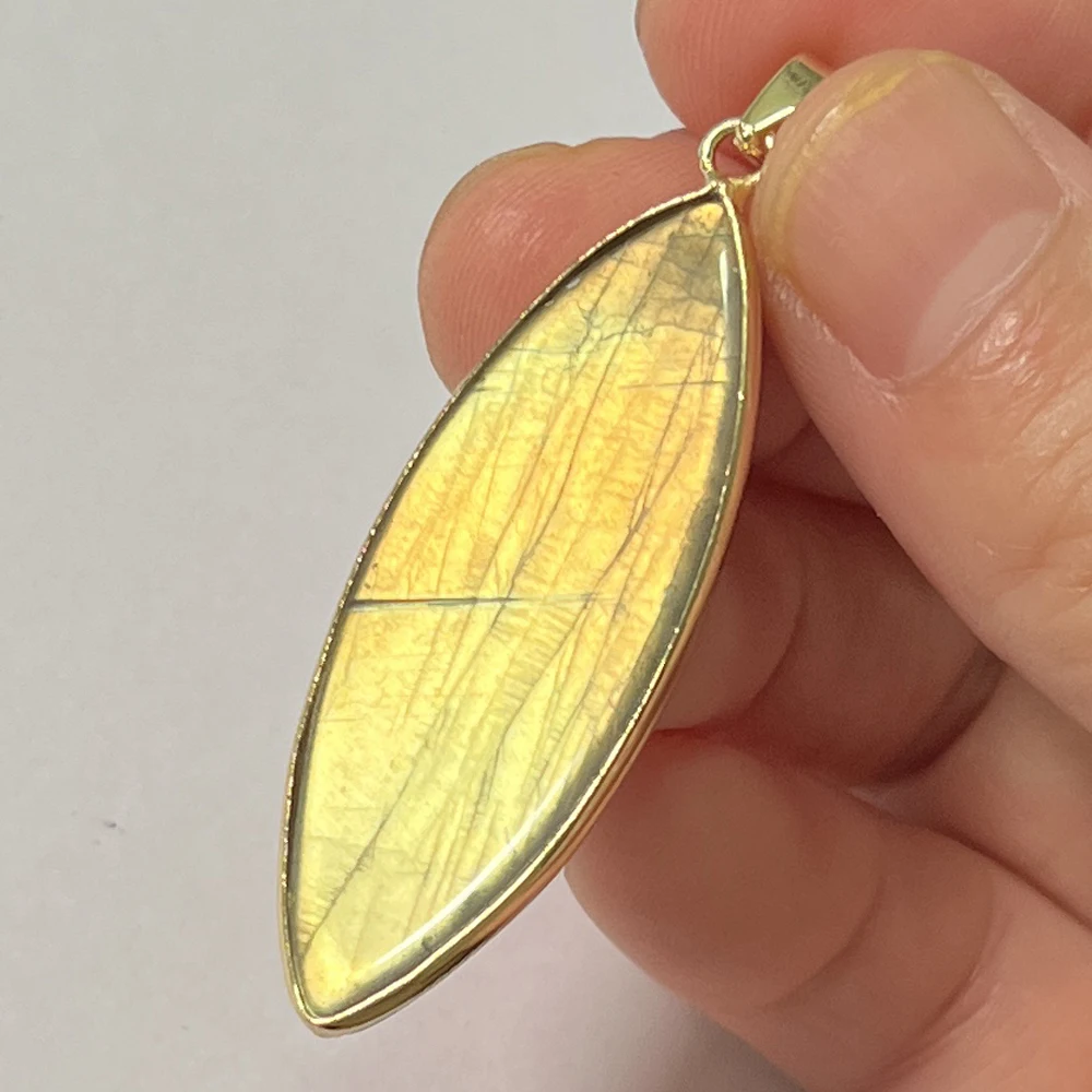Necklace Pendant Natural Stone Irregular Shape Bead Labradorite for Women Men Jewelry 1Pcs
