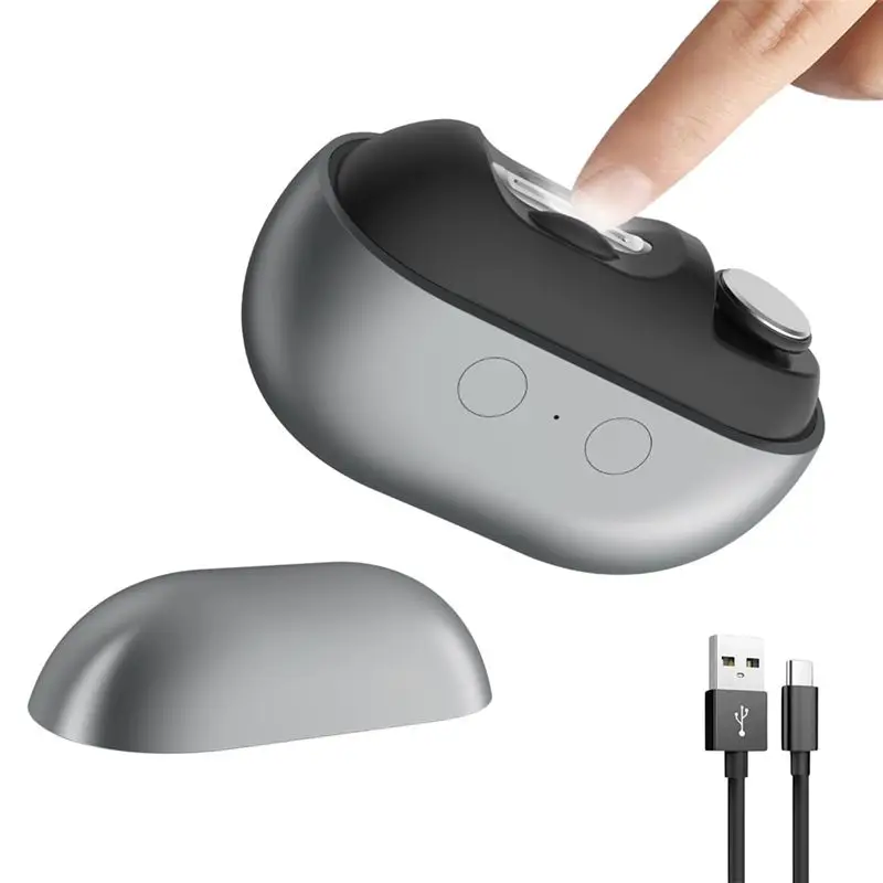 ABKJ-Polishing Nail Clipper Electric, Automatic Nail Trimmer Featuring Nail Scraps Storage- For Adults, Seniors& Kids