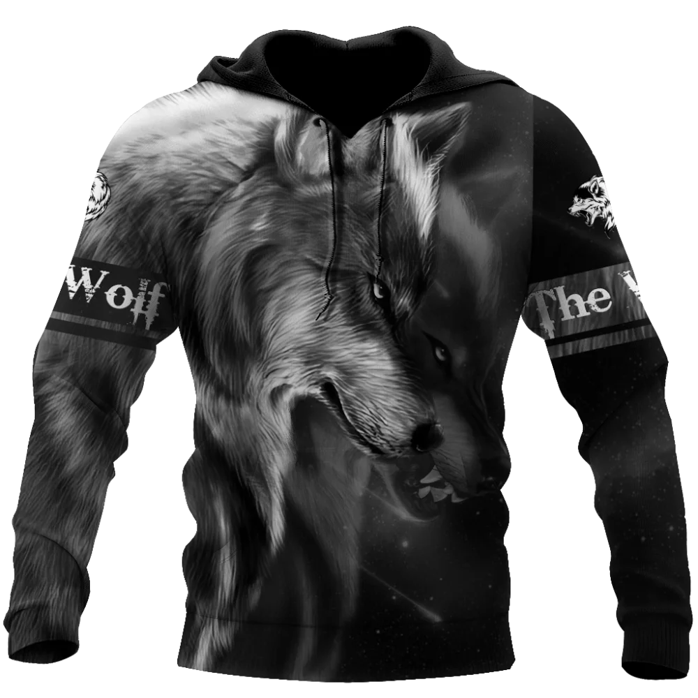 Native Wolf-Sudadera con capucha para hombre, 3D jersey con estampado, chaqueta informal, chándal