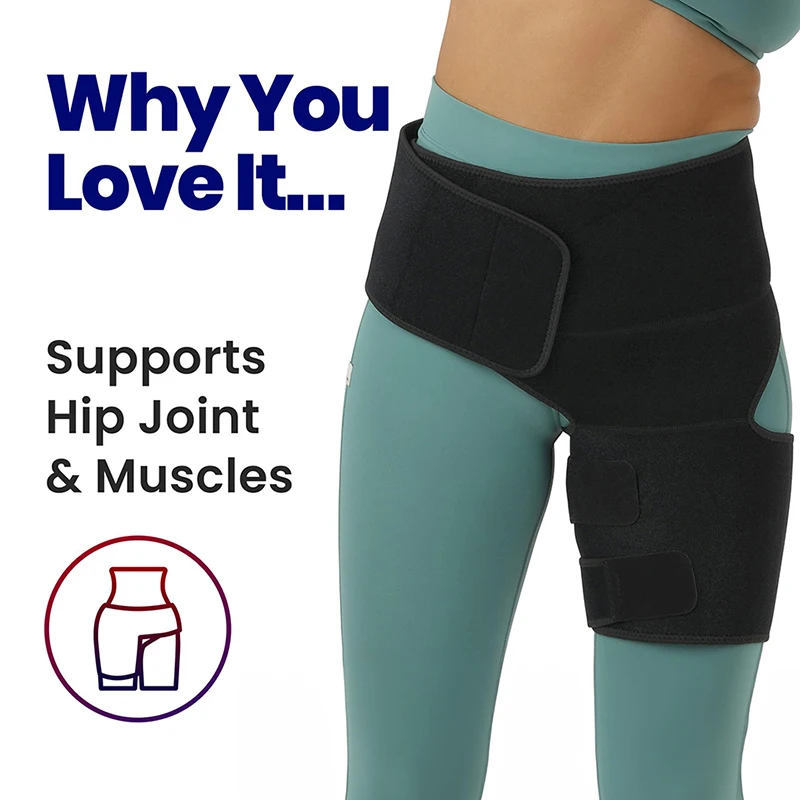 Hip and Groin Brace Sciatica Brace Bursitis Hip Pain Relief for Women and Men Hip Flexor Compression Wrap Support