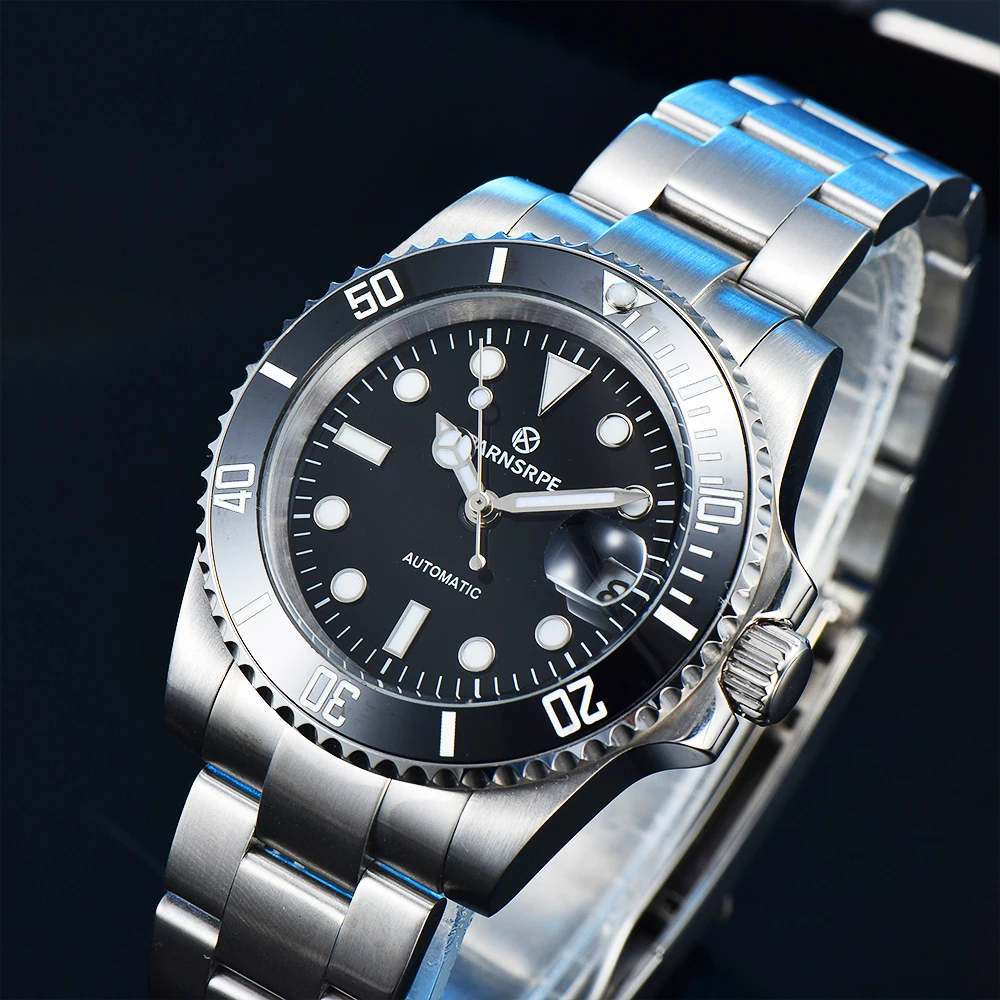 PARNASREE Watch Men's Automatic Movement Men's Mechanical Watch Sapphire Aseptic Dial Super Bright Luminous Diver's Watch 40mm