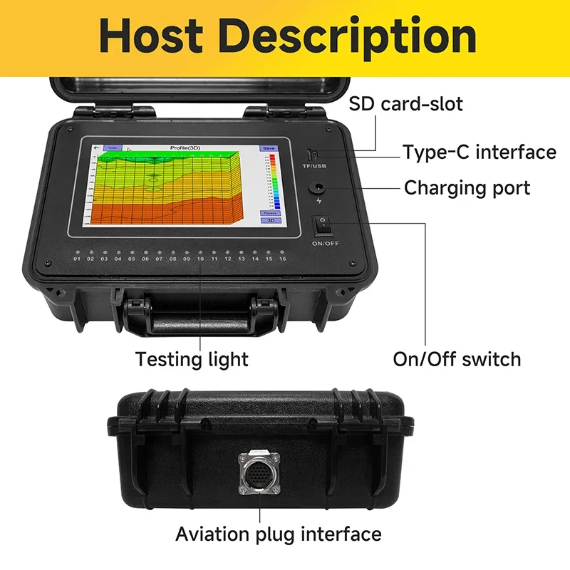 TYM D Series Multi Channels Water Well Logging Geophysical Survey Equipment 500m Underground Water Detector