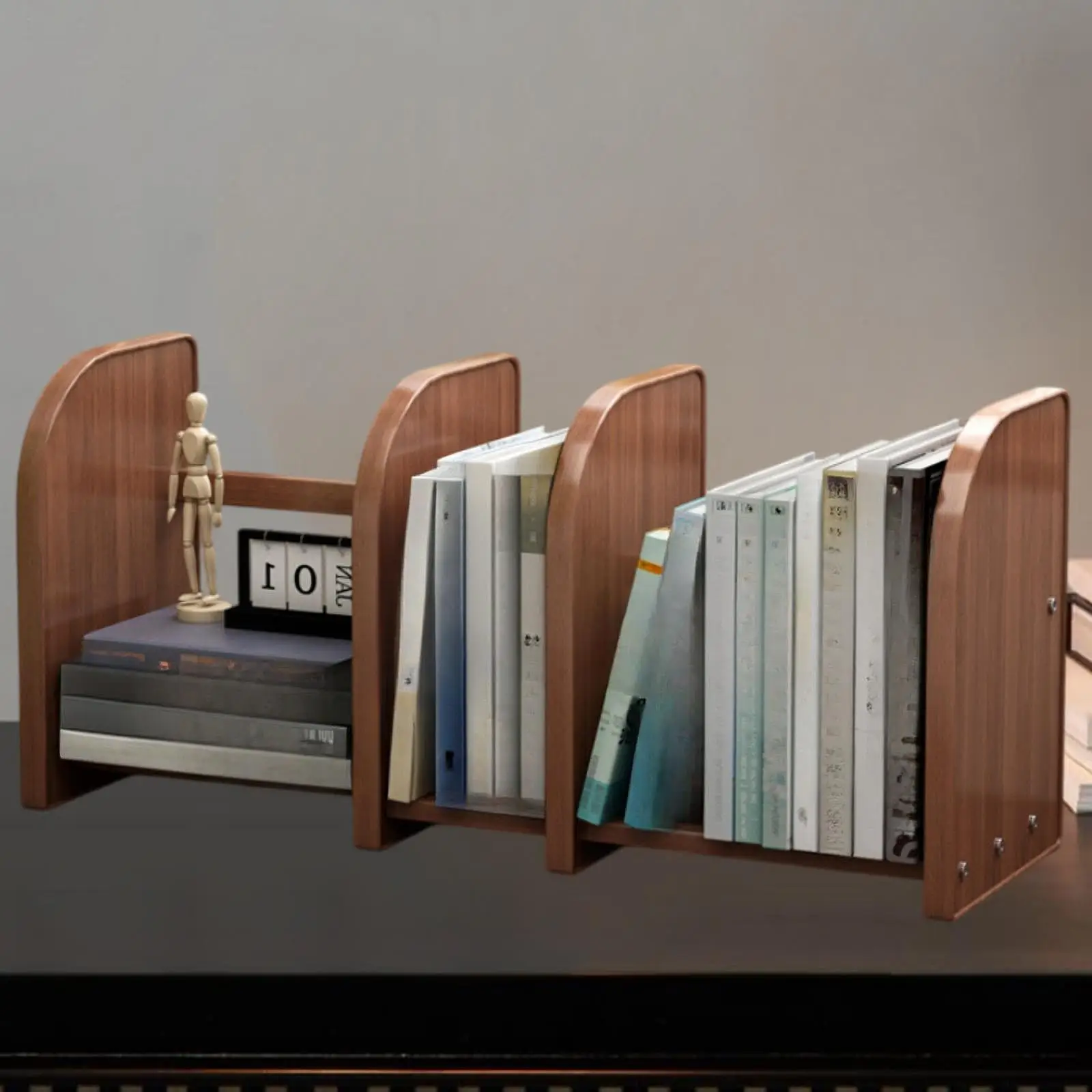 

Desktop Bookshelf Retractable Shelf Table Bookcase for Studio Bedroom Indoor
