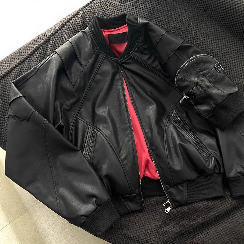 

Кожаная куртка Crazy Python Holy Cross для мужчин и женщин, байкерская куртка в американском стиле ретро, короткое модное пальто из натуральной кожи