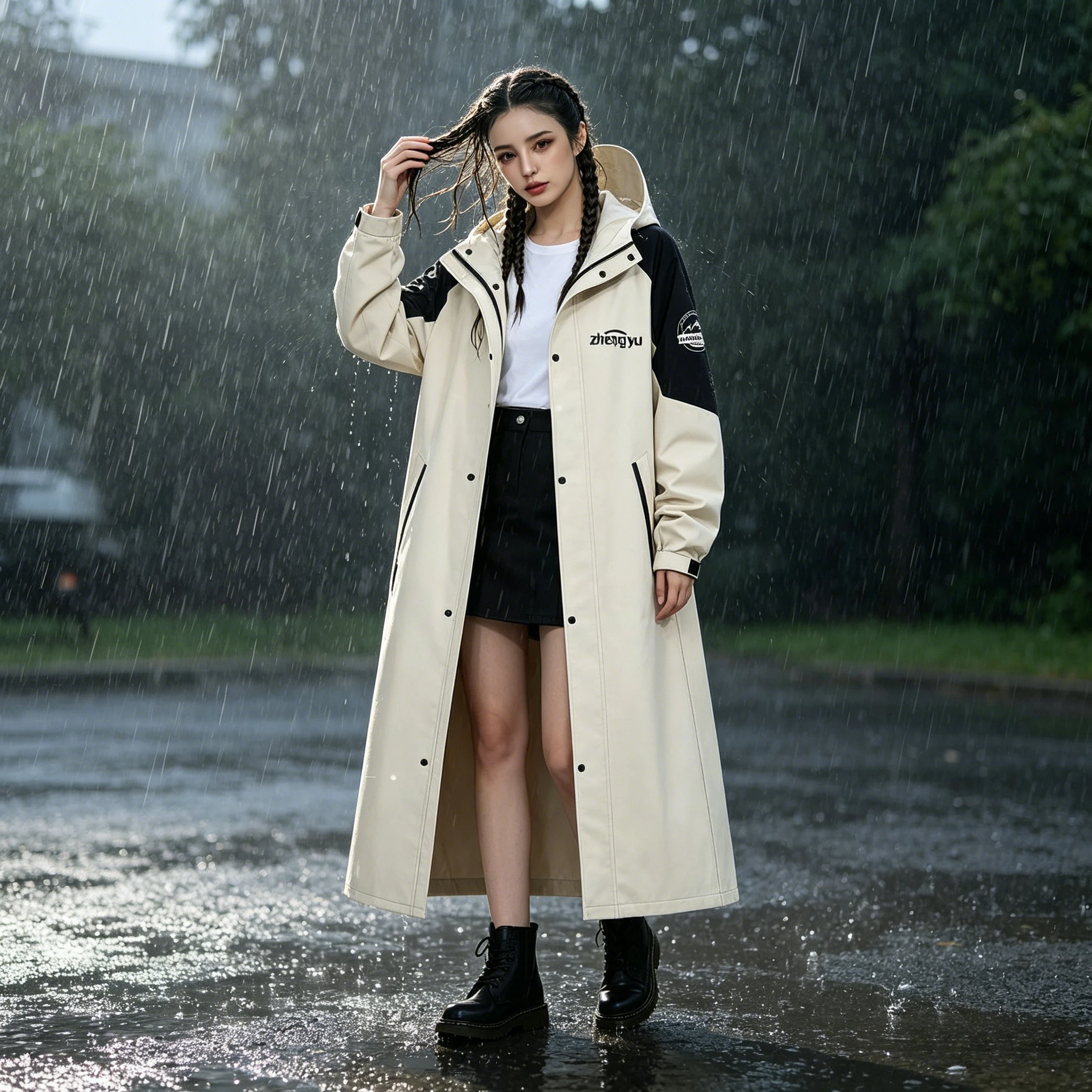 

Long Raincoat Waterproof Heavy Duty One Piece Breathable Suit For Women Men Motorcycle Cycling Travel Storm Gear With Hood