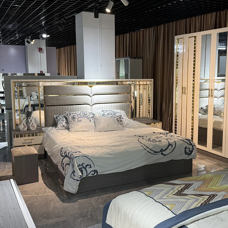 !@Modern Hotel Rooms Furniture Package Luxury Design Bedroom Sets 5 Star King Size Wooden Hotel Beds