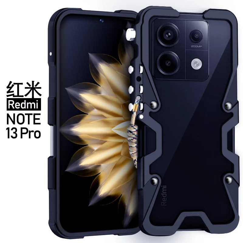 Aluminum Mechanical Arm Bumper Case For Xiaomi Redmi Note 13 Note13 Pro Plus Case Cover Metal Phone Protective Shell Bag
