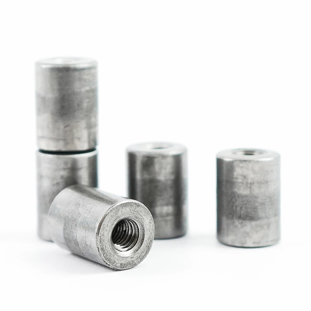 Extension Thicken Round Coupling Nut Carbon Steel M5 M6 M8 M10 Extend Long Round Column Joint Connector Thread Nut