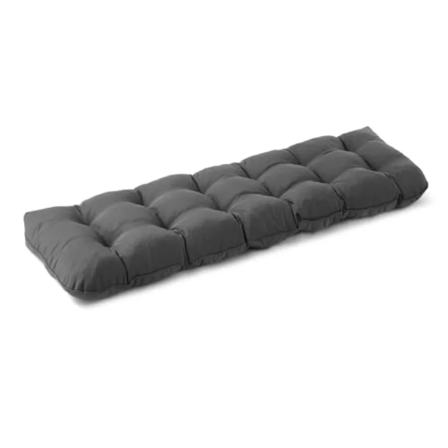 

Подушка для уличной скамейки 48x18x5 дюймов, водонепроницаемая, с тафтингом, темно-серая, устойчивая к выцветанию, для садовой скамейки, качелей, дивана