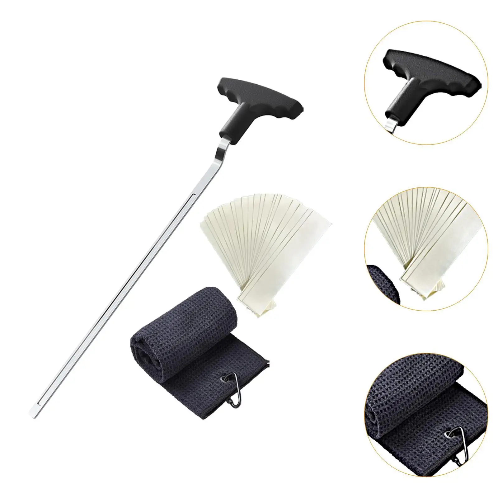 أداة إزالة قبضة الجولف لوازم الإمساك مع منشفة مزيل قبضة الجولف أداة إصلاح قبضة التوقف للاعبي الجولف المبتدئين #5