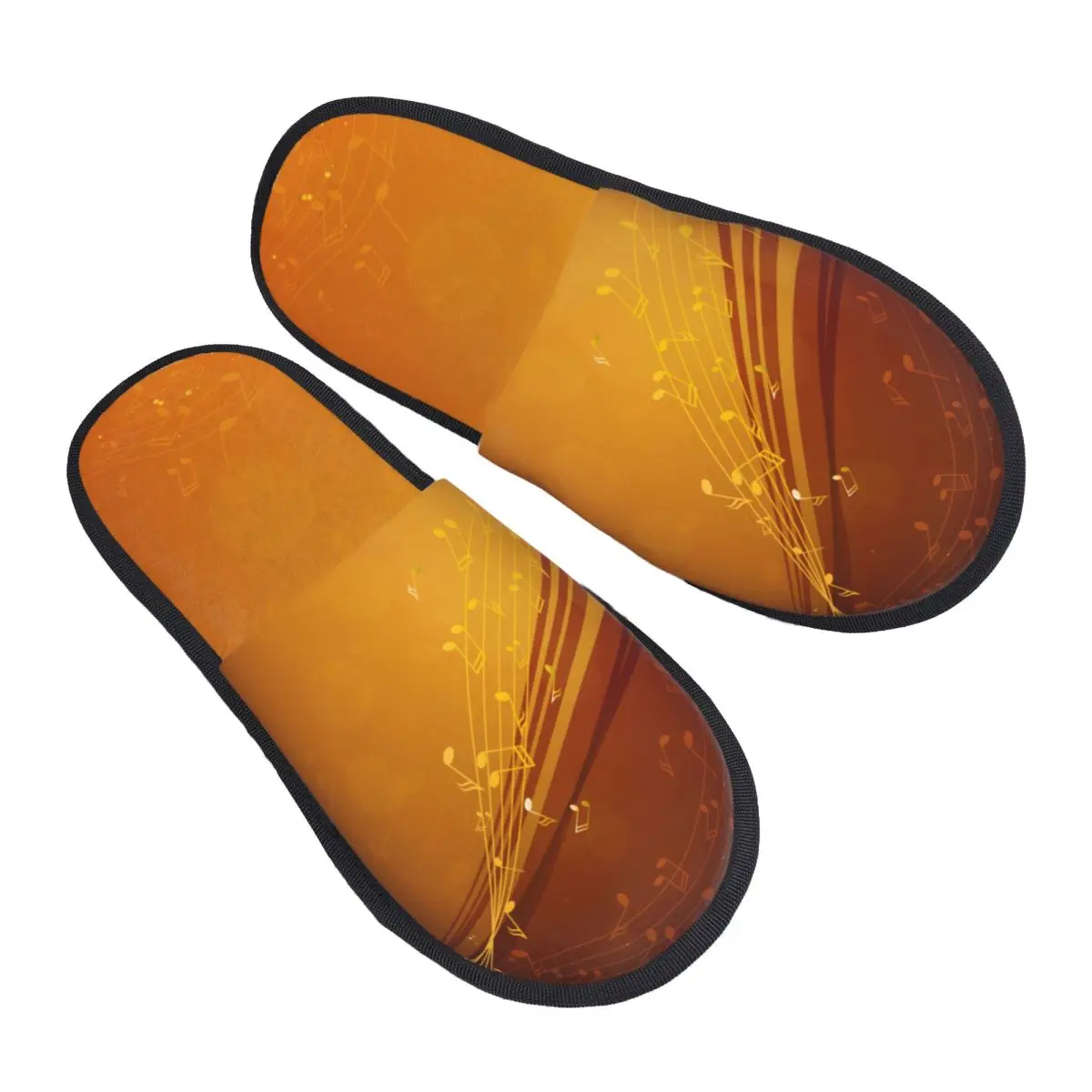 

Indoor Music Notes Print Warm Slippers Home Plush Slippers Home Soft Fluffy Slippers