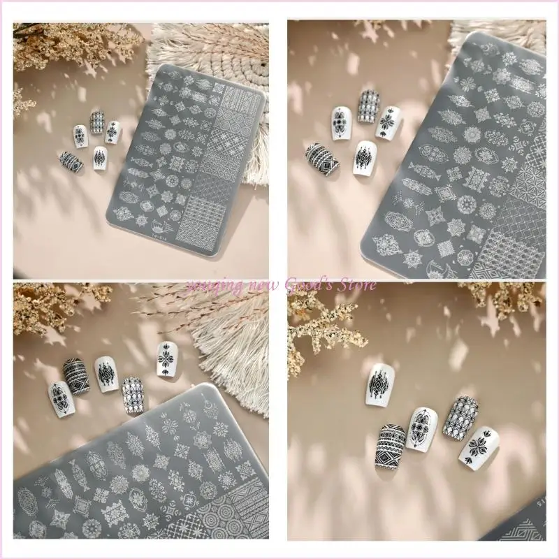 57QA Professional Stainless Steel Art Plate Christmas Snowflake Stamping Template For Handmade Enthusiasts