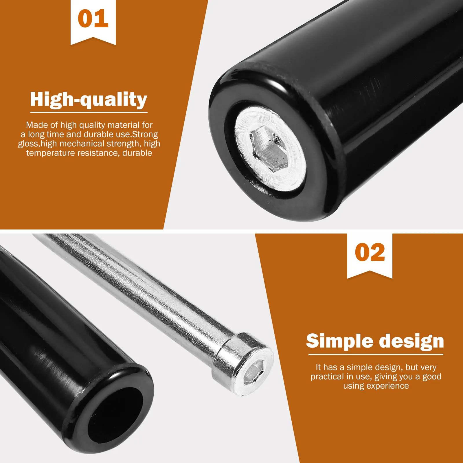 2Pcs Threaded Revolving Handles Lathe Crank Handle Grip High Strength Rotating Handles for Mechanical Industrial Packaging