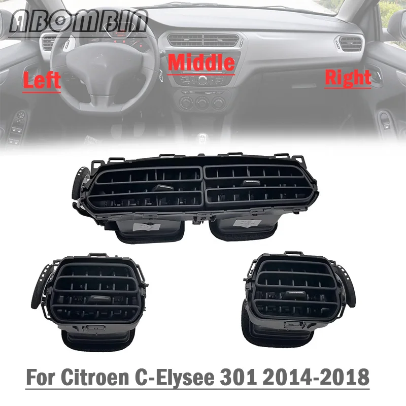 Rejilla de ventilación para salpicadero, salida de aire acondicionado, para Citroen c-elysee 301 2014 2015 2016 2017 2018