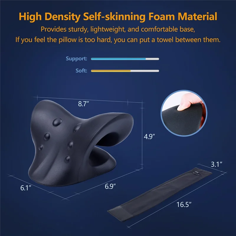 Voor nekbrancard voor verlichting van nekpijn, schouderontspanner, verwarmd cervicaal tractieapparaatkussen met verwarmingskussen