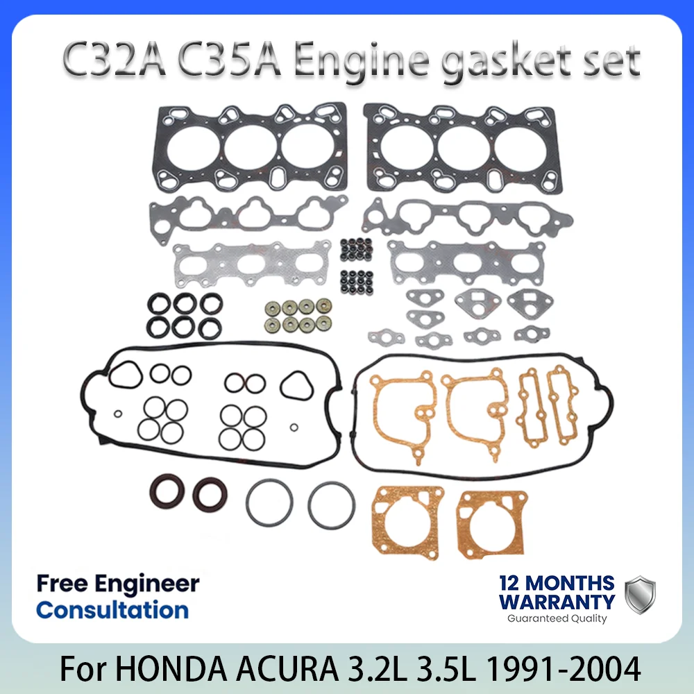 C32A C35A ENGINE GASKET SET For HONDA LEGEND ACURA LEGEND RL TL KA7 KA8 KA9 3.2L 3.5L 3.2 3.5 L T V6 GAS 1991-2004 06110P5A000