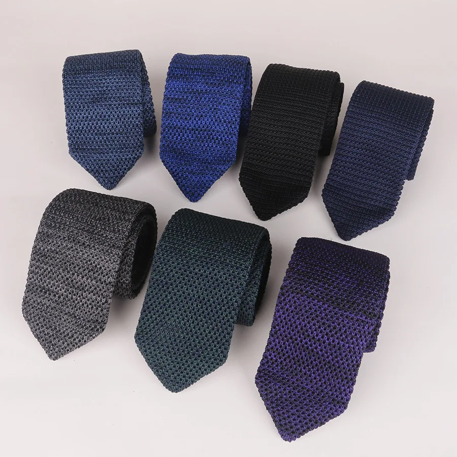 New Style Fashion Men\'s Solid Colourful Tie Knit Knitted Ties Necktie Normal Slim Classic Woven Cravate Narrow Vintage Neckties
