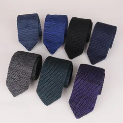 New Style Fashion Men's Solid Colourful Tie Knit Knitted Ties Necktie Normal Slim Classic Woven Cravate Narrow Vintage Neckties
