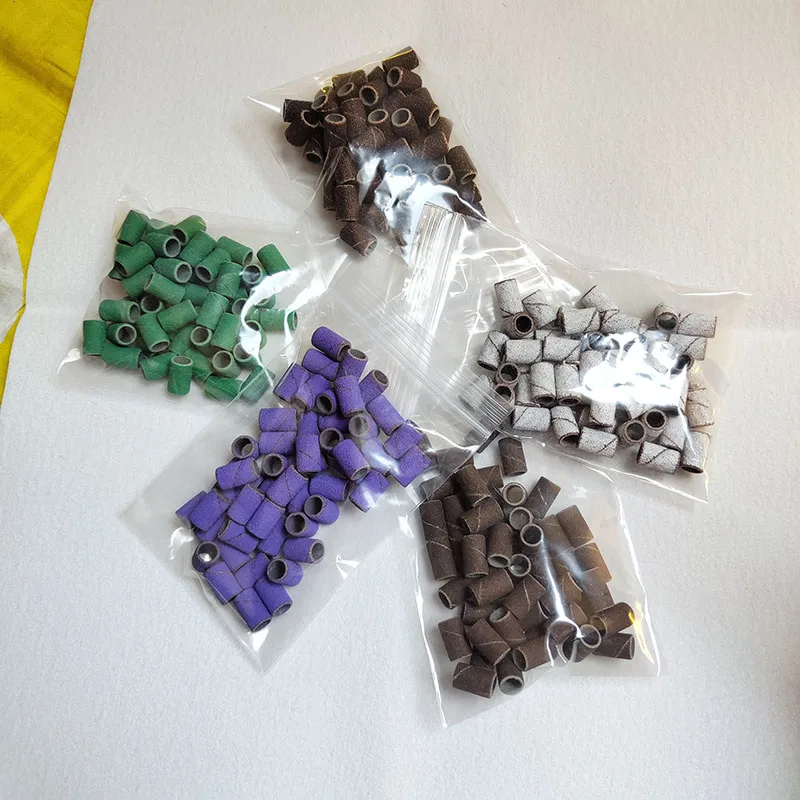 250 Stück Schleifbänder für Nagelbohrer, Nagelschleifbänder, Bitnägel, 4 Farben, grobe, feine Körnung, Efile-Sand-Set 80 # 120 # 150 # 240 #