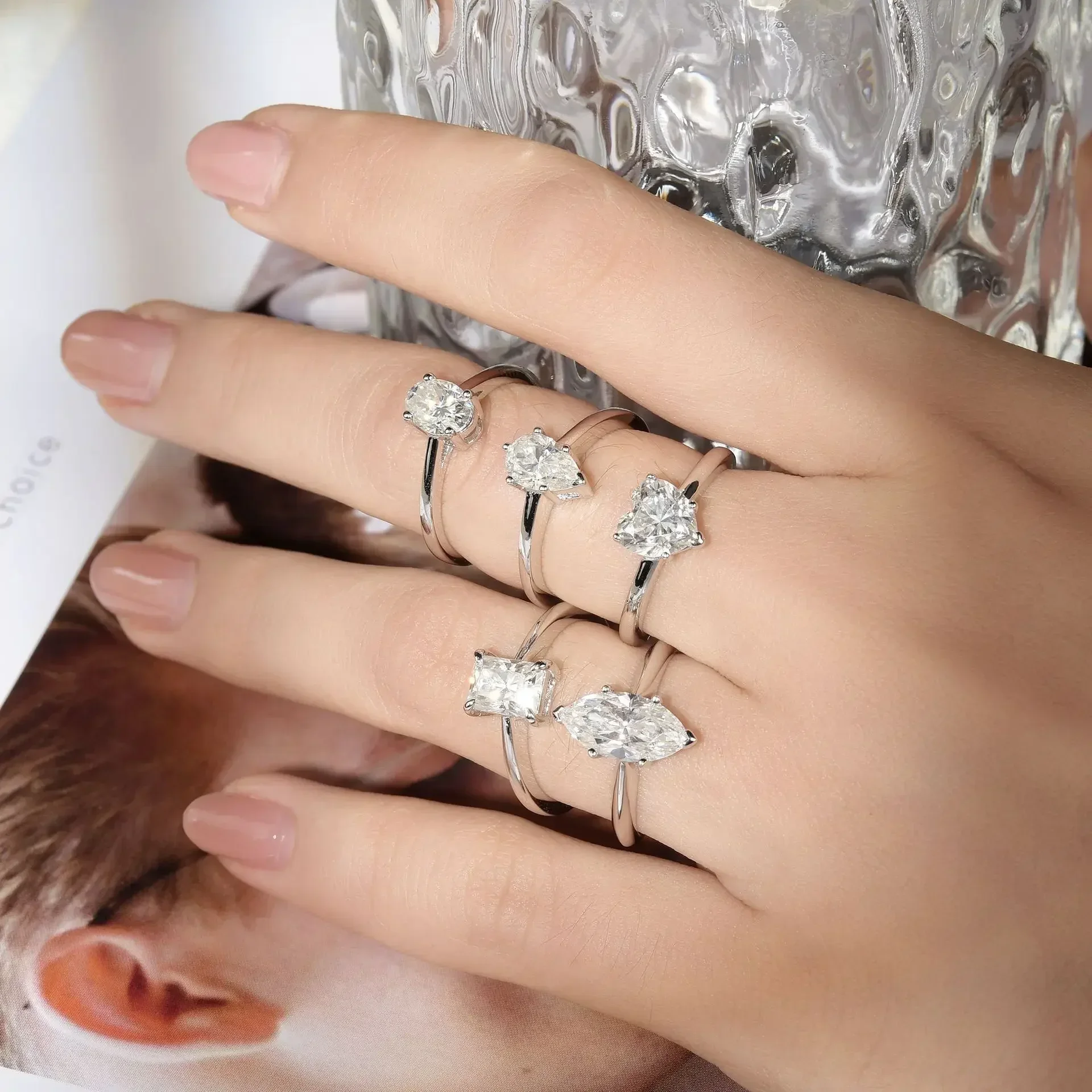 LinkerLove 1/2 карата кольцо с муассанитом пасьянс с бриллиантом обручальное кольцо из стерлингового серебра S925 обручальное кольцо для женщин юбилейный драгоценный камень