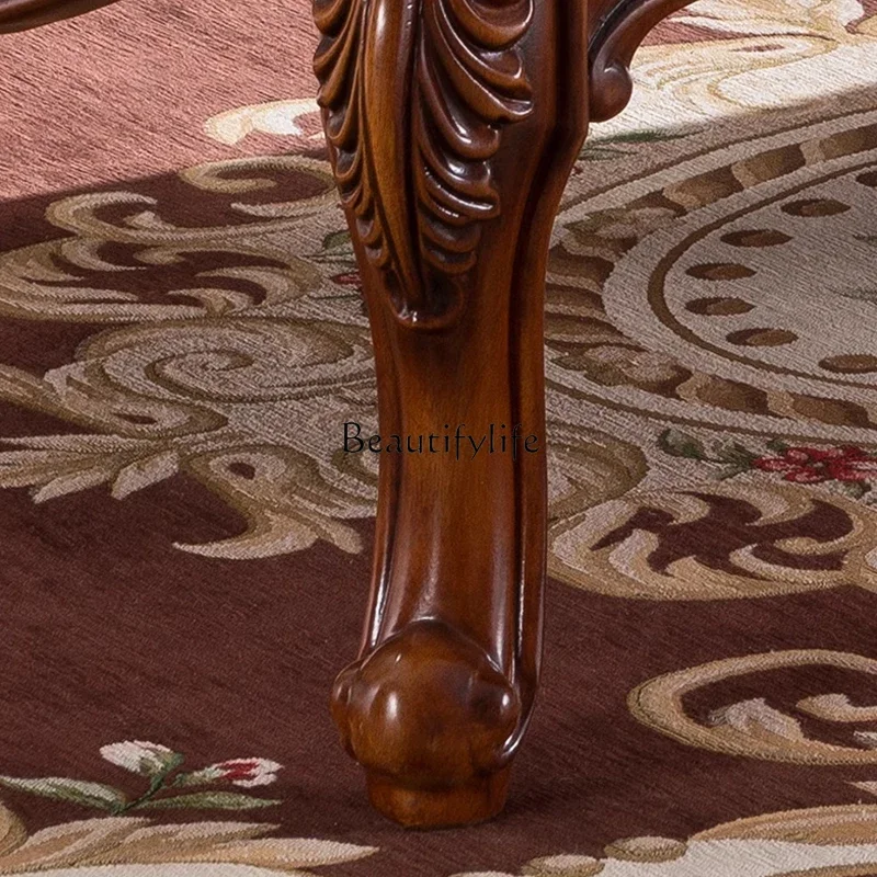 z.American طاولة القهوة الخشبية الصلبة غرفة المعيشة المنزلية تخزين مستطيل منحوتة طاولة شاي كبيرة