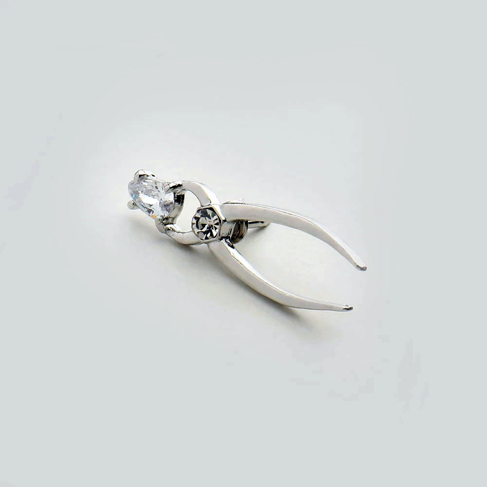 Hanreshe Medical Forceps Pin Brooch Dentist Jewelry Fashion Cute Inlaid Red Crystal Lapel Badge Gifts for Doctors Nurses