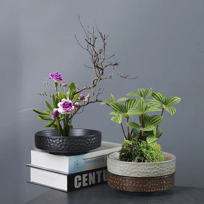 

Сосуды для цветочных композиций, керамические цветочные тарелки с Дзен-Духом, круглые цветочные композиции, моховые шары, гидропонные цветочные горшки