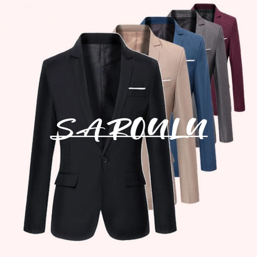 

M-3XL Notched Lapel Men's Jacket 11 Colors Smooth Cheap Tuxedo Classy Groom Wear Single Breasted Modern One Piece In Stock Suit