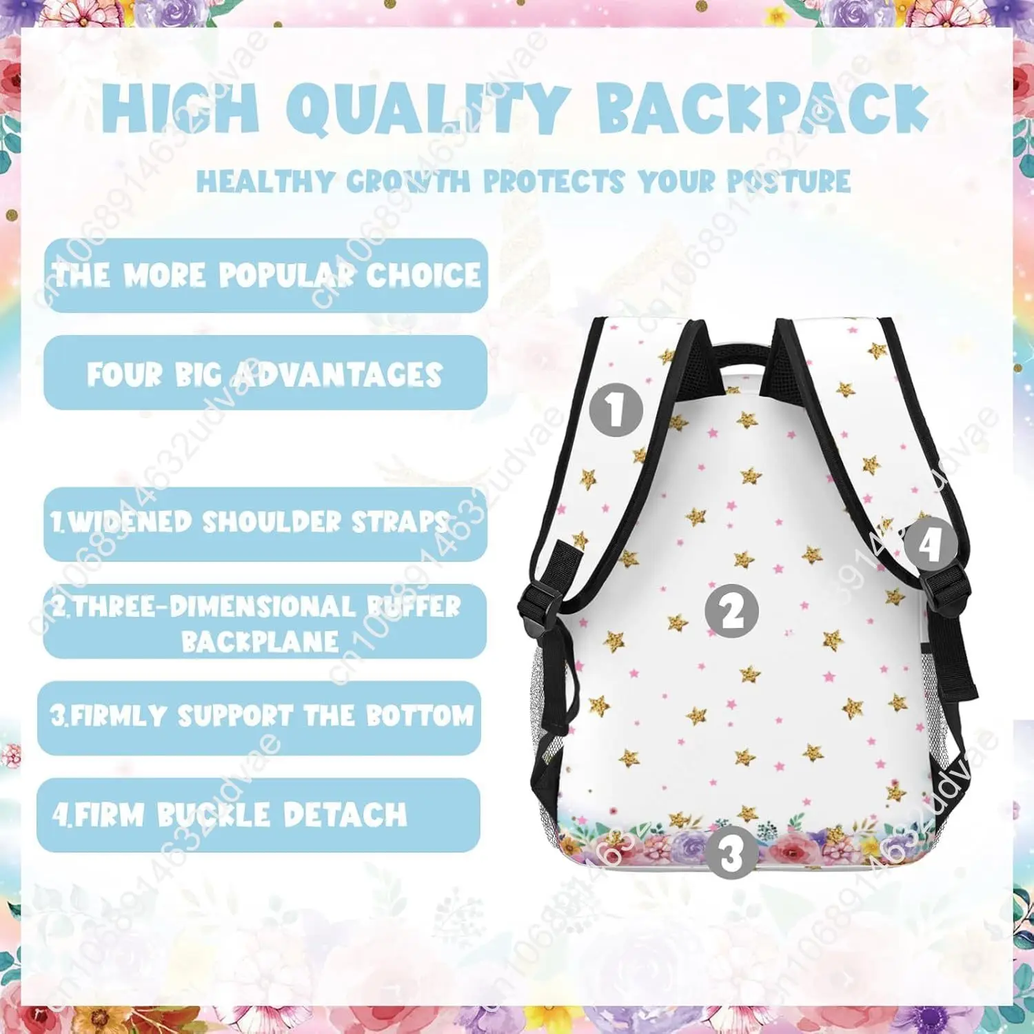 Personalized Backpack for Girls Boys, Custom Backpacks with Name for Kids, Customized Unicorn School Bookbag for Back to School